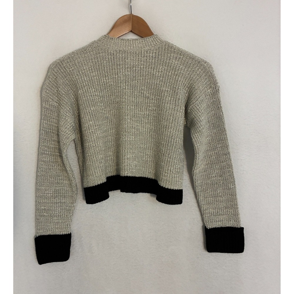 Say What Knit Crop Ribbed Sweater Womens Size‎ M Colorblock Boho Festival Y2K